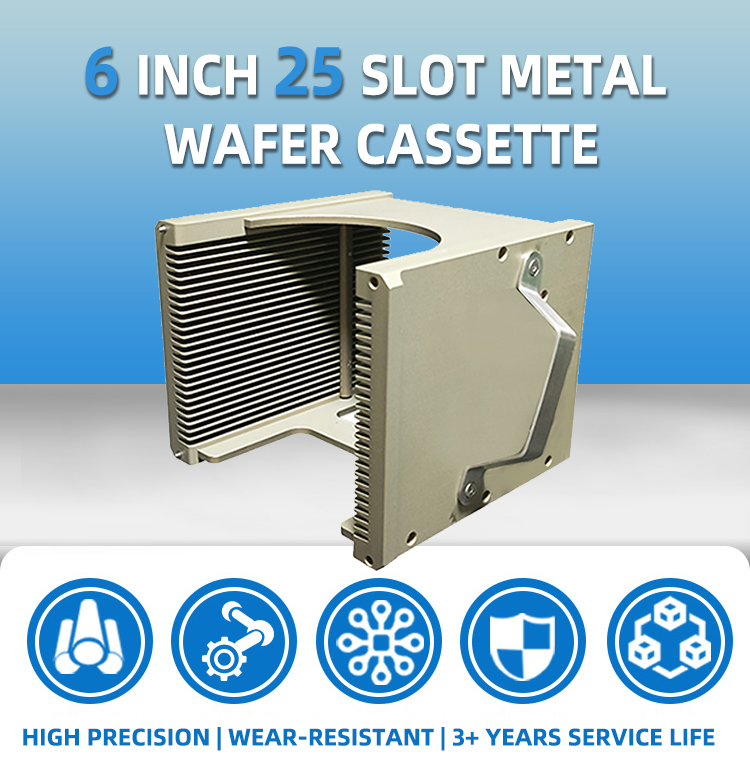 6 Inch 25 Slot Metal Wafer Cassette(4.76mm Slot Pitch)