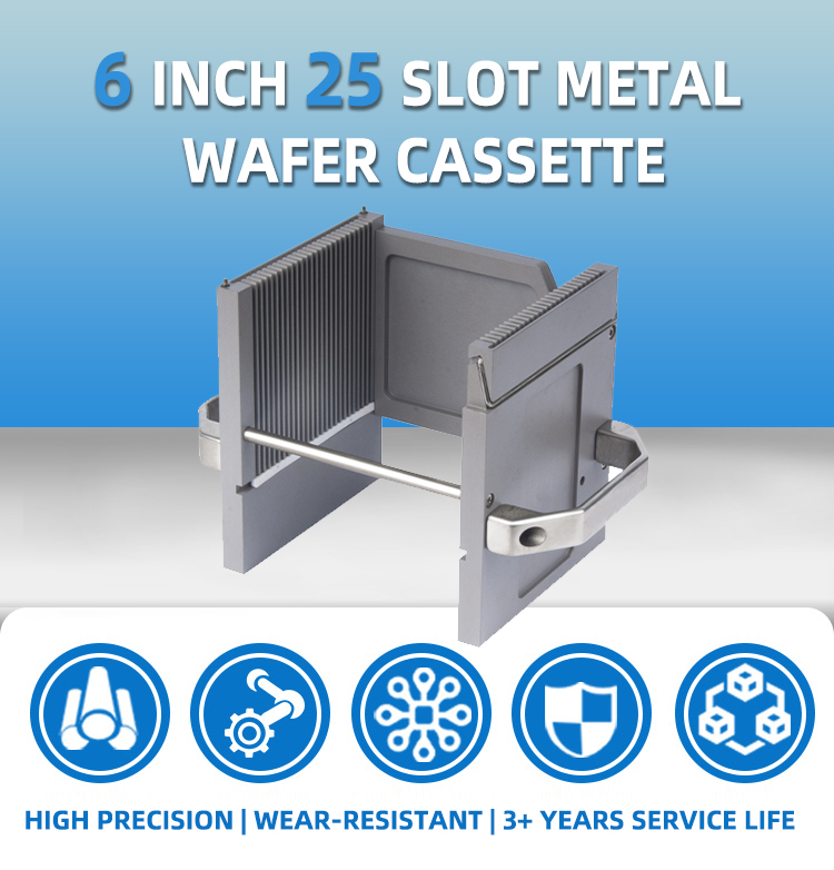 6 Inch 25 Slot Metal Wafer Cassette(4.76mm Slot Pitch)