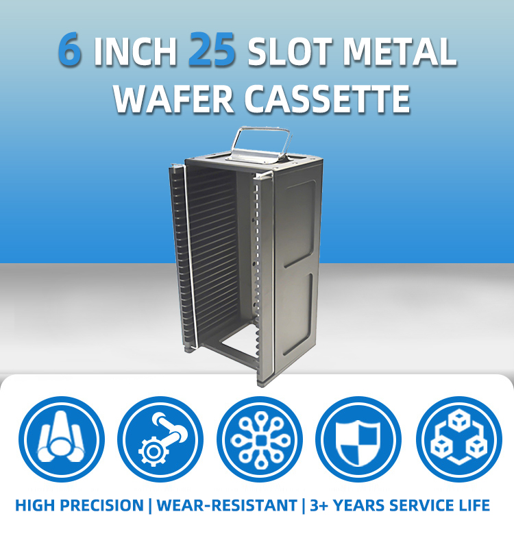 6 Inch 25 Slot Metal Wafer Cassette(11mm Slot Pitch)