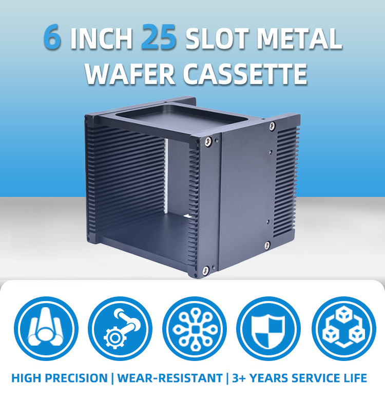 6 Inch 25 Slot Metal Wafer Cassette(4.76mm Slot Pitch)