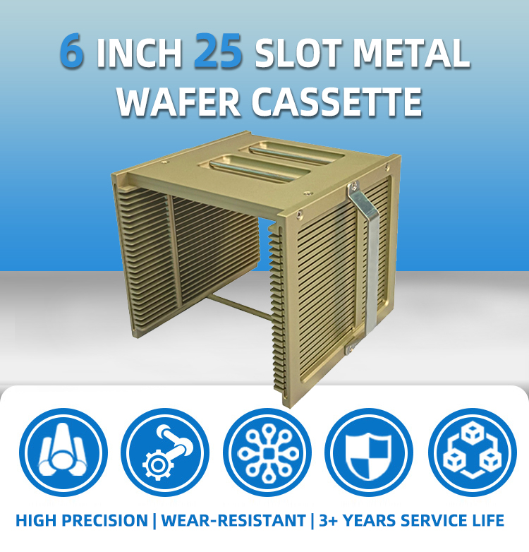6 Inch 25 Slot Metal Wafer Cassette(4.75mm Slot Pitch)