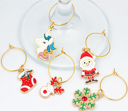 Charming, Fun And Stylish Logo Wine Glass Charms