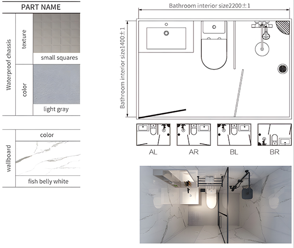 14 Series Waterproof Modular Bathroom