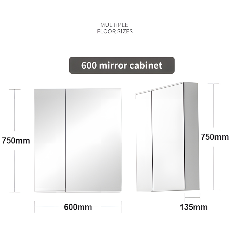 24-inch SMC Anti-Fog Bathroom Mirror Cabinet