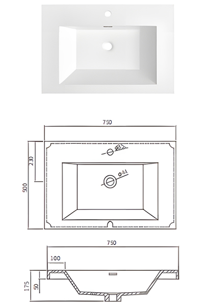 SMC Countertop Wash Basin