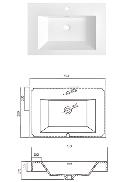 SMC Countertop Wash Basin