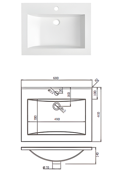 SMC Countertop Wash Basin