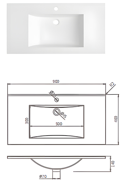 SMC Countertop Wash Basin