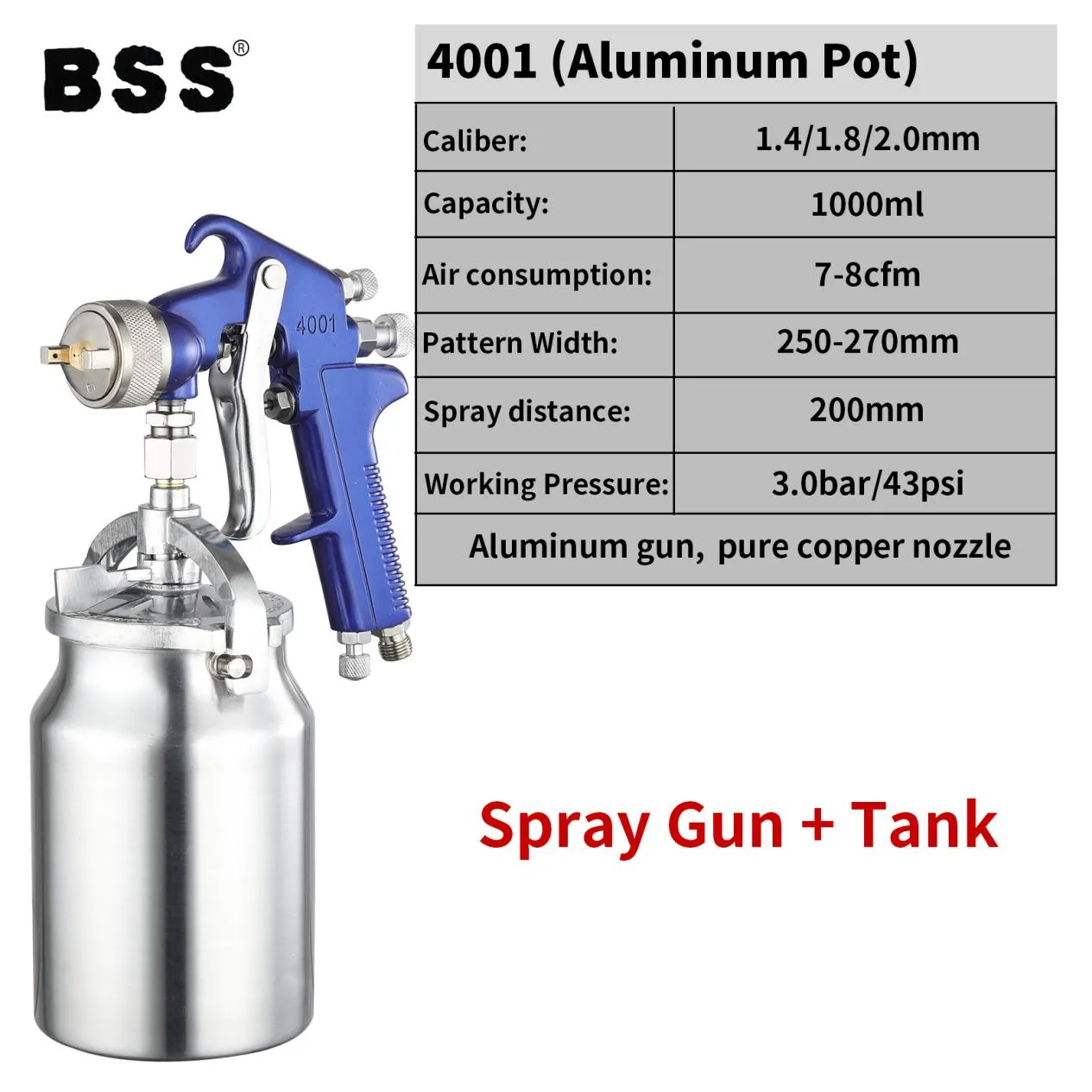 Aluminum Alloy Body Pure Copper Clamp Lightweight Design Spray Gun