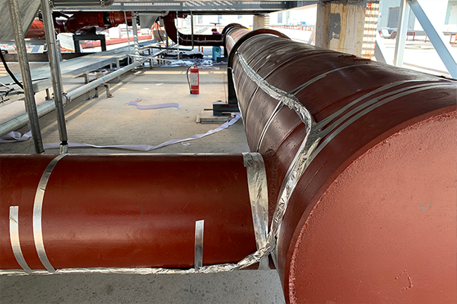 Electric heat tape in the fire pipeline installation