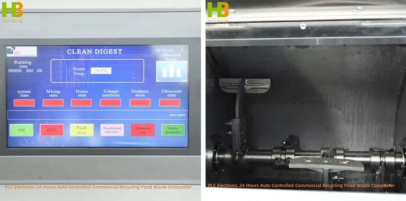 PLC Electronic 24 Hours Auto Controlled Commercial Recycling Food Waste Composter 