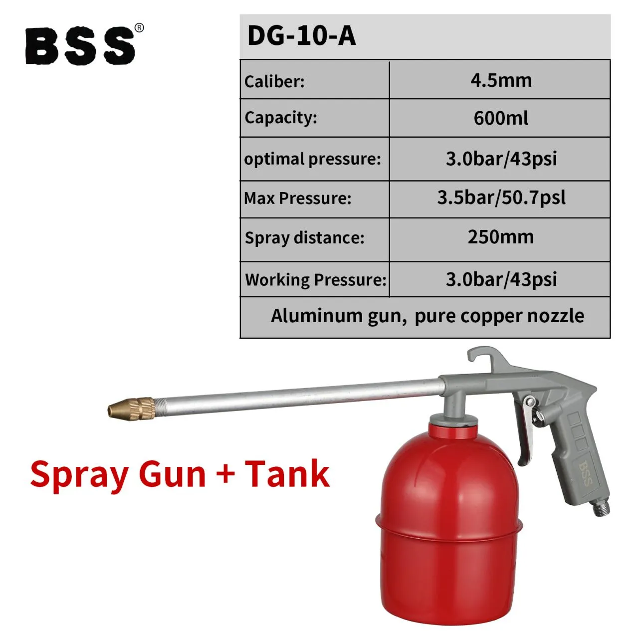 Interchangeable Steel Nozzle Length 235MM High-pressure Cleaning Gun