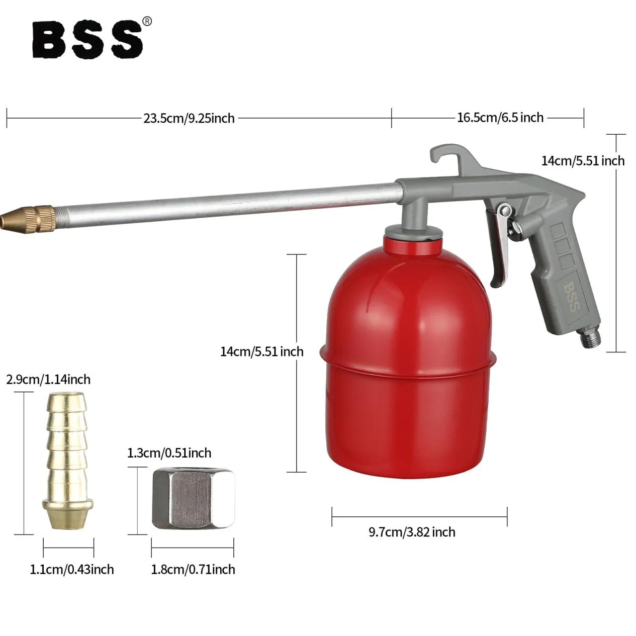 Interchangeable Steel Nozzle Length 235MM High-pressure Cleaning Gun