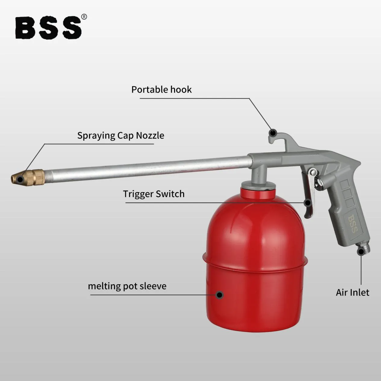 Interchangeable Steel Nozzle Length 235MM High-pressure Cleaning Gun