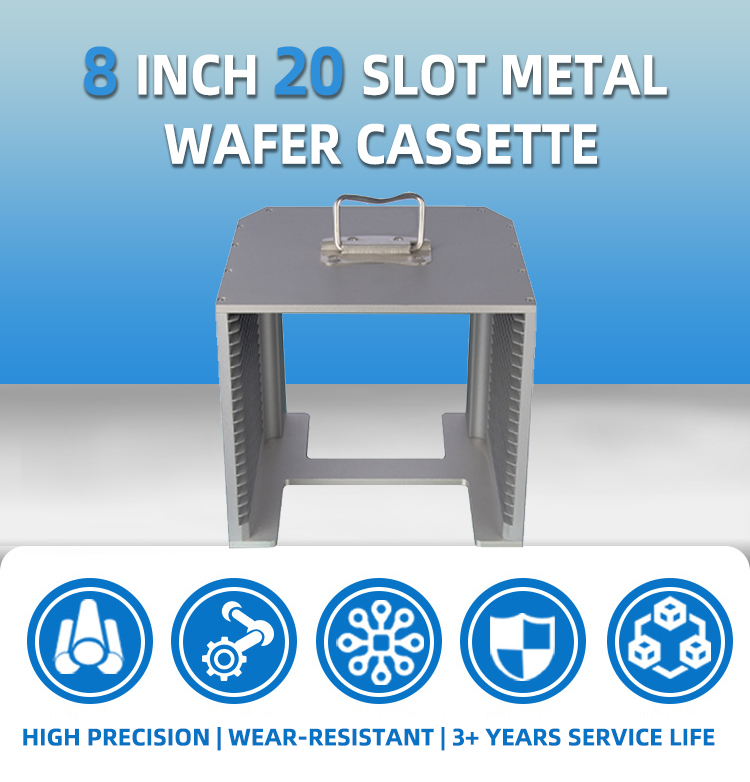 8 inch 25 slot Metal Wafer Cassette(8.7mm Slot Pitch)
