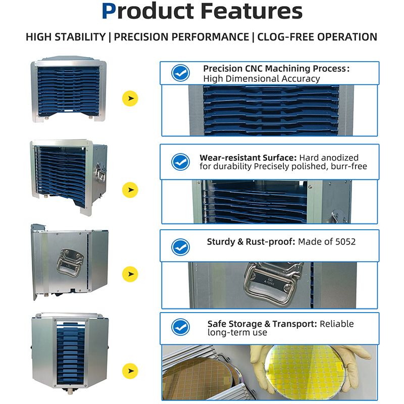 12 inch 13 slot Metal Wafer Cassette (18mm Slot Pitch)
