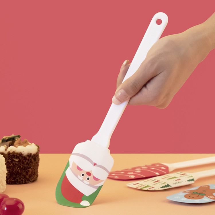 Plastic Handle Christmas Design Silicone Scrapers