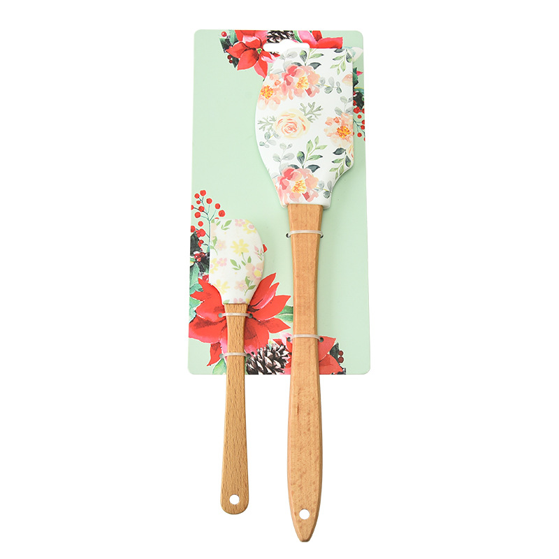 Wooden Handle Silicone Spatula Set