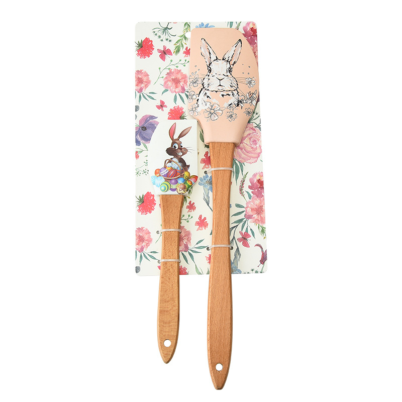 Wooden Handle Silicone Spatula Set
