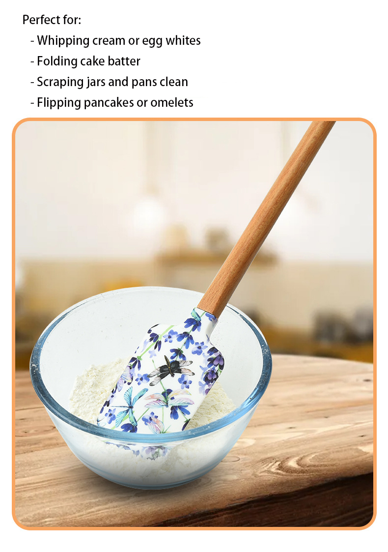 alça de madeira Silicone Spatula Conjunto 