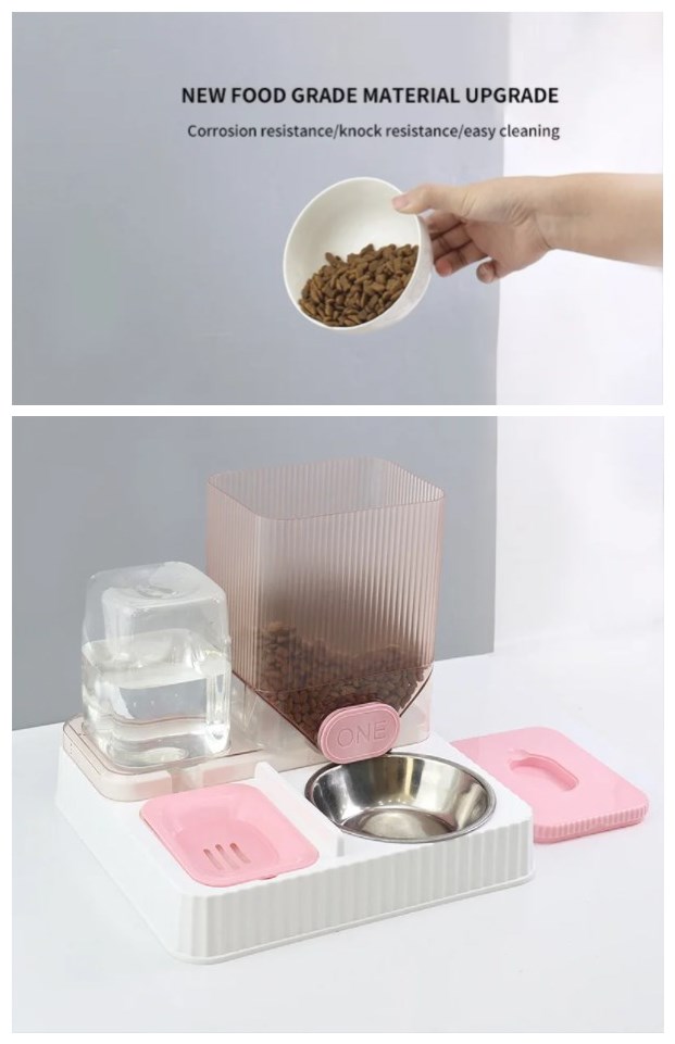 2 in 1 Gravity Cat Feeder & Water Dispenser 
