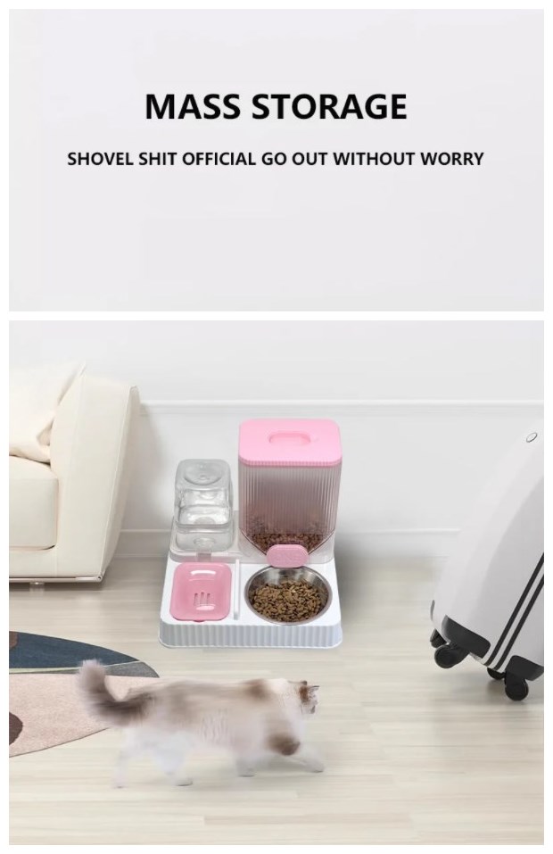 2 in 1 Gravity Cat Feeder & Water Dispenser 