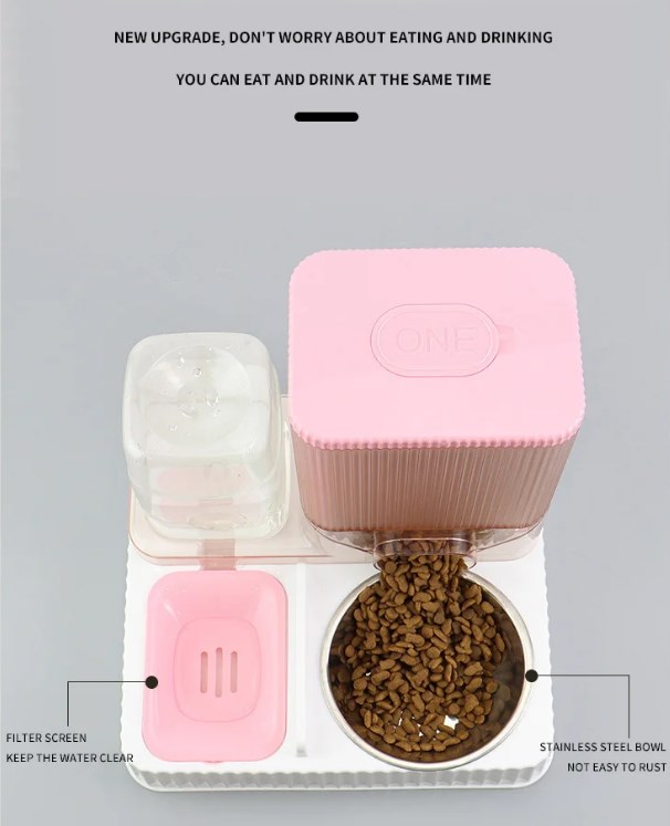 2 in 1 Gravity Cat Feeder & Water Dispenser 