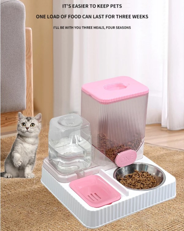 2 in 1 Gravity Cat Feeder & Water Dispenser 