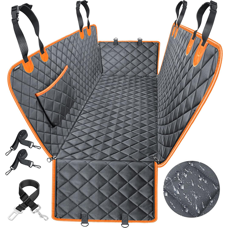 Anti-Scratch Dog Car Mat with Seat Belt Openings
