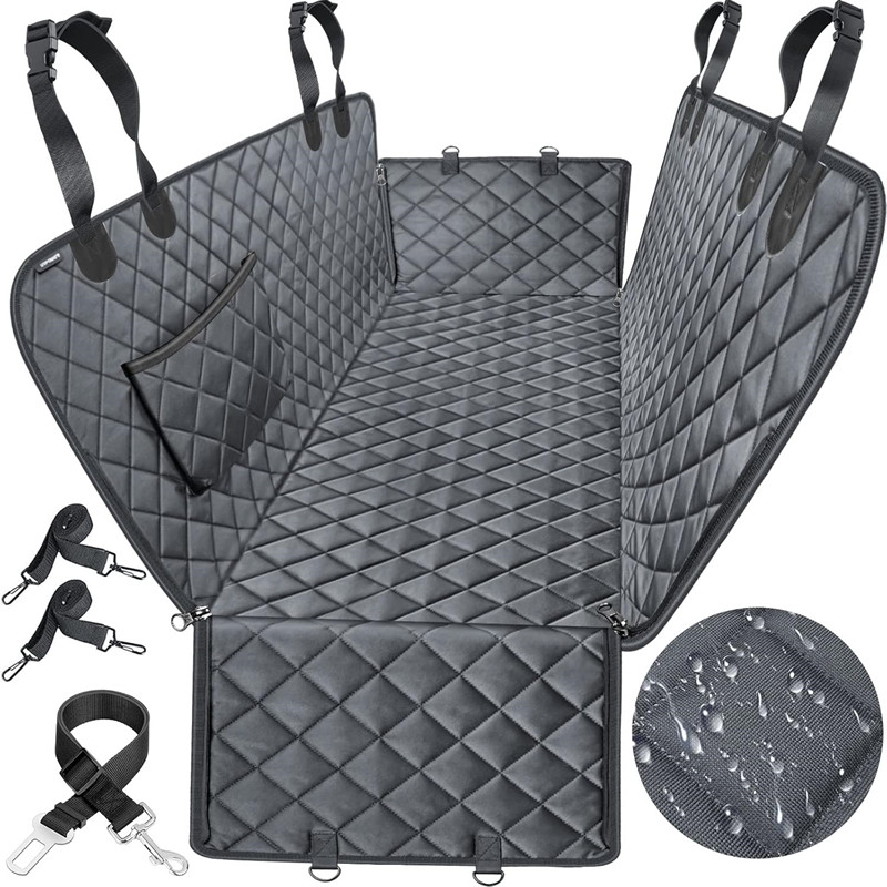 Anti-Scratch Dog Car Mat with Seat Belt Openings