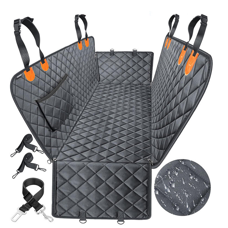 Anti-Scratch Dog Car Mat with Seat Belt Openings