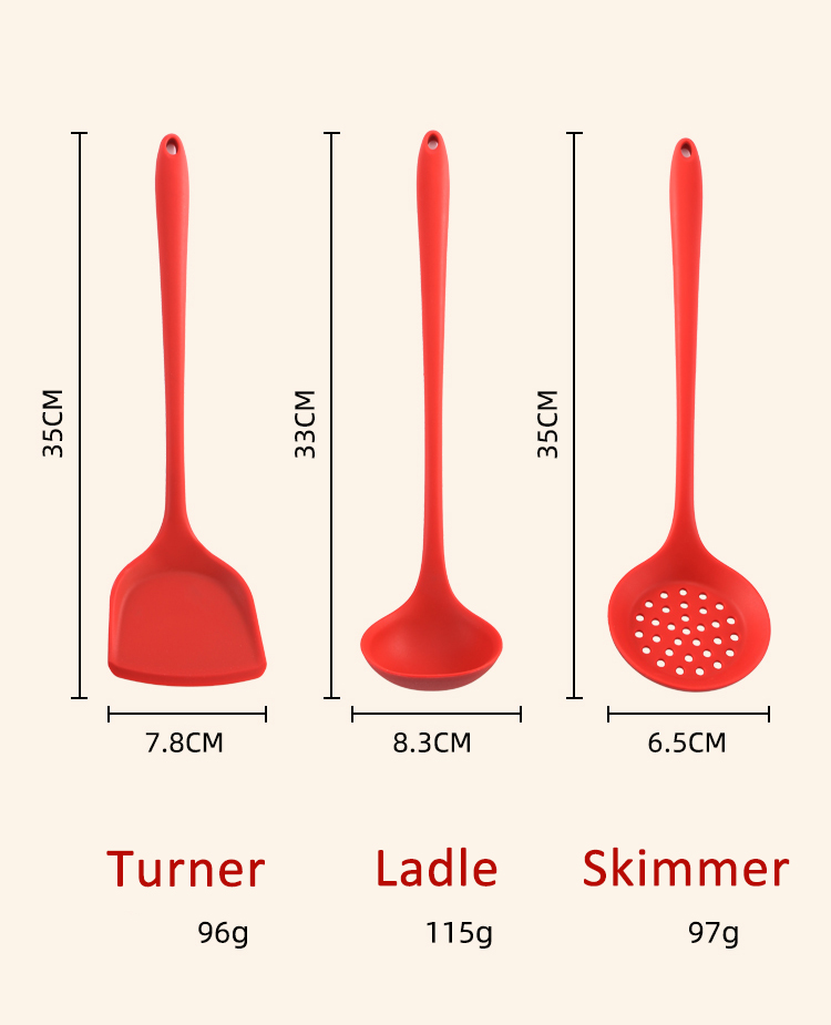 3-Piece Non-Stick Silicone Utensil Set