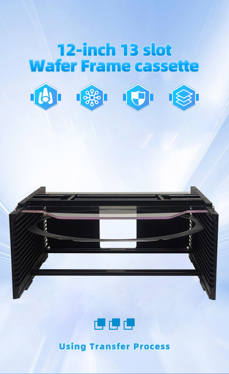 12Inch 13 Slot D12-R9 Wafer Frame Cassette (10mm Slot Pitch)