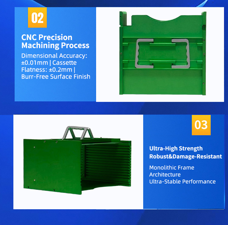 8Inch 13 Slot G13-R0 Wafer Frame Cassette (10mm Slot Pitch)