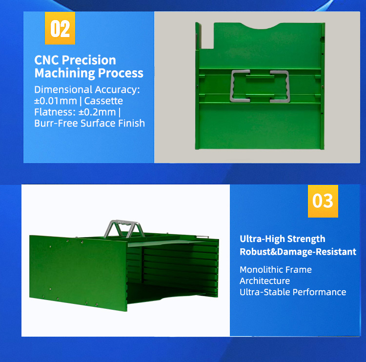 12 Inch 7 Slot G07-R1 Wafer Frame Cassette (20mm Slot Pitch)