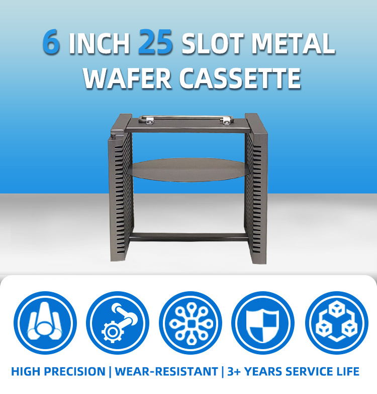 6 Inch 25 Slot A06-R0 Metal Wafer Cassette(4.76mm Slot Pitch)