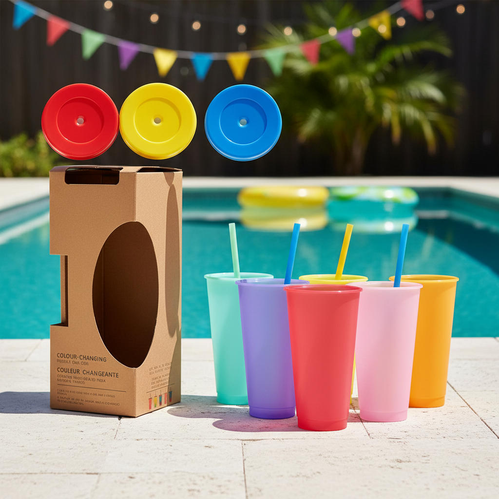 24oz Color Changing Cup with Lid & Straw