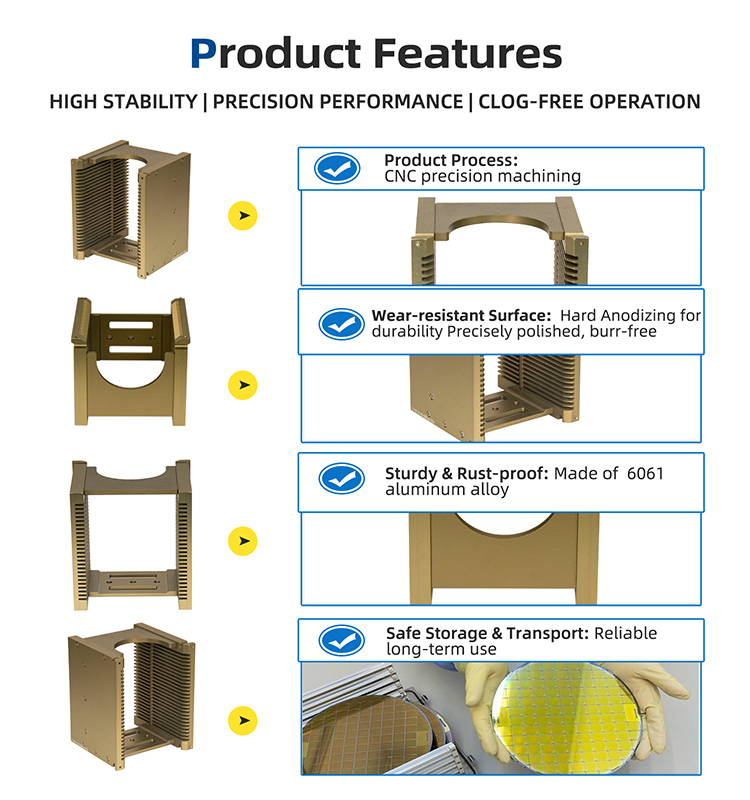 4 Inch 25 Slot G04-R0 Metal Wafer Cassette (4.76 mm Slot Pitch)