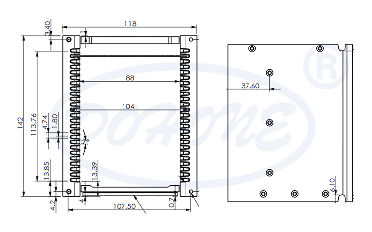 4 Inch 25 Slot G04-R0 Metal Wafer Cassette (4.76 mm Slot Pitch)