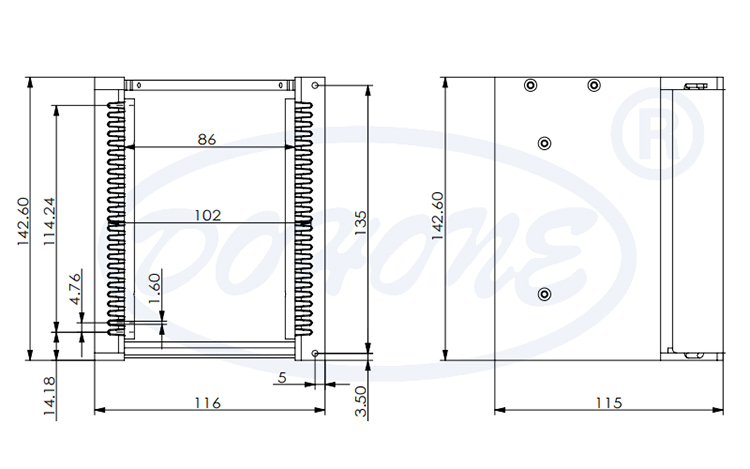 4 Inch 25 Slot B04-R0 Metal Wafer Cassette (4.76 mm Slot Pitch)