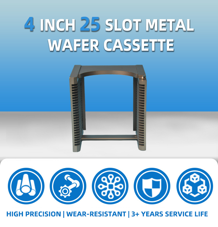 4 Inch 25 Slot B04-R0 Metal Wafer Cassette (4.76 mm Slot Pitch)