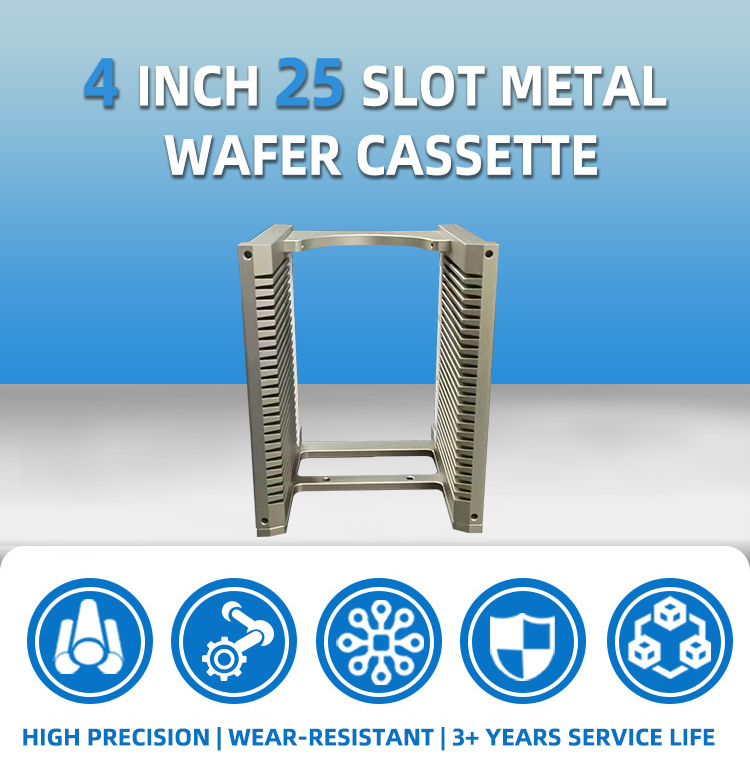 4 Inch 25 Slot D04-R0 Metal Wafer Cassette (4.76 mm Slot Pitch)