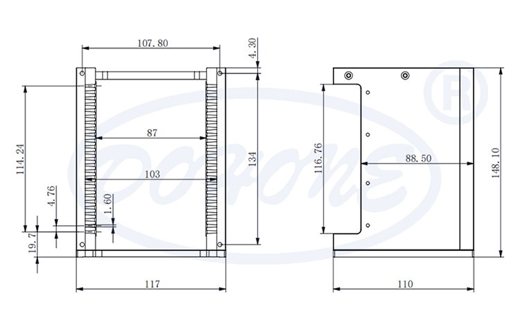 4 Inch 25 Slot D04-R0 Metal Wafer Cassette (4.76 mm Slot Pitch)