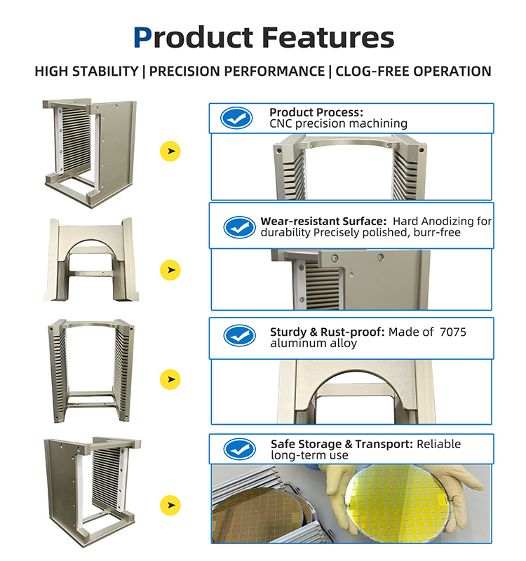 4 Inch 25 Slot D04-R0 Metal Wafer Cassette (4.76 mm Slot Pitch)