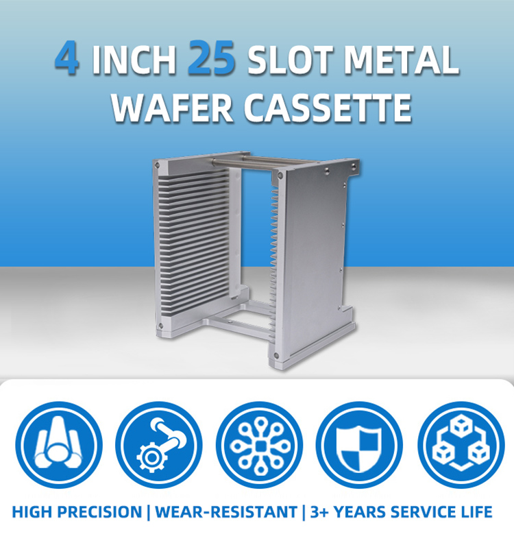 4 Inch 25 Slot E04-R0 Metal Wafer Cassette (4.76 mm Slot Pitch)