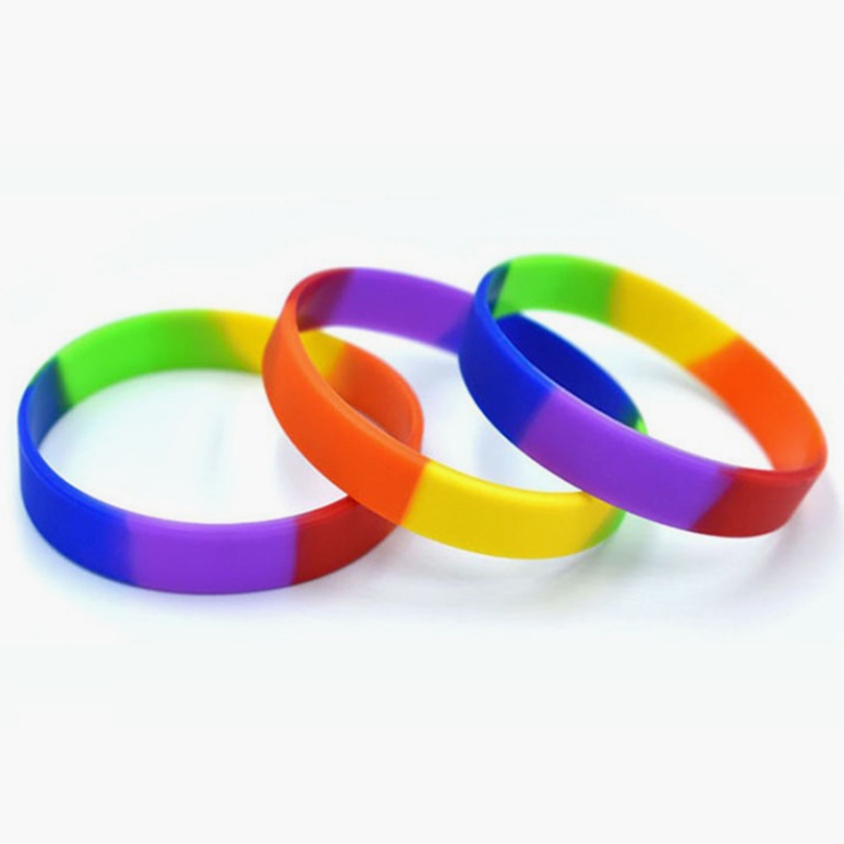 How do we make silicone wristbands with multi-color segments