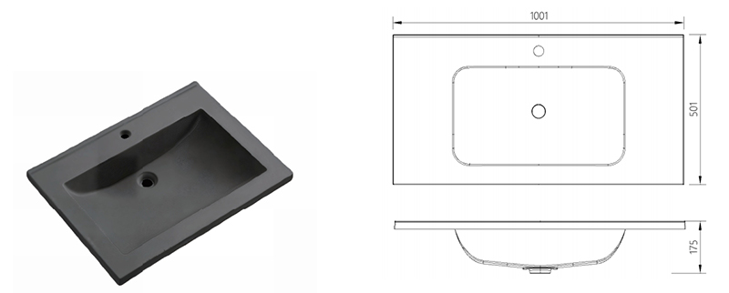 Matte Art Square Round Washing Single Basin Table Bathroom Cabinet Ceramic Basin