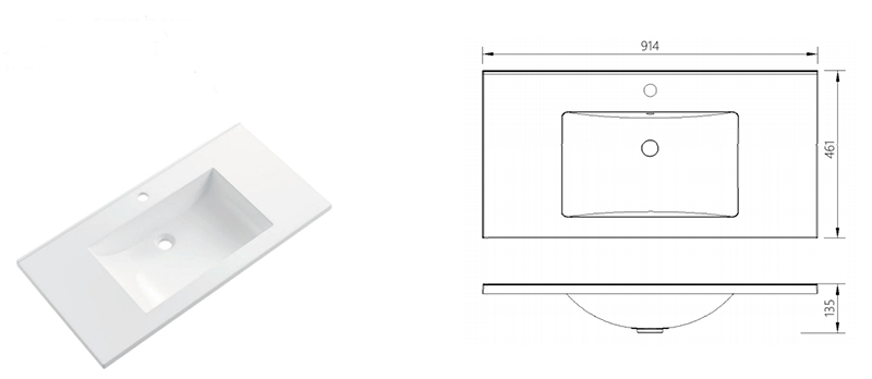 Matte Art Square Round Washing Single Basin Table Bathroom Cabinet Ceramic Basin