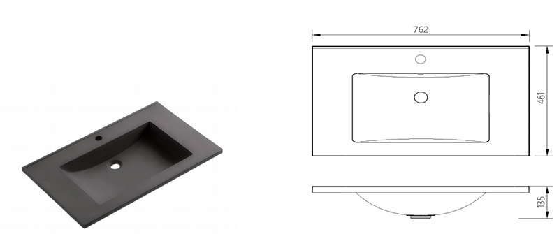 Matte Art Square Round Washing Single Basin Table Bathroom Cabinet Ceramic Basin