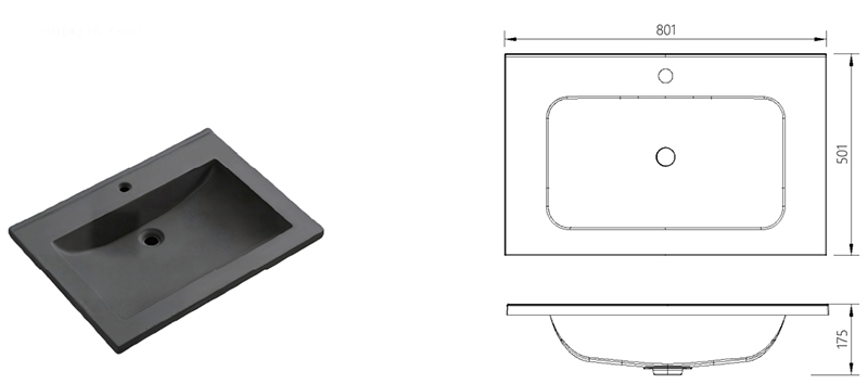 Matte Art Square Round Washing Single Basin Table Bathroom Cabinet Ceramic Basin